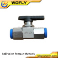 Three ends connection ss three way union ball valve